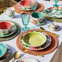 Tognana Madison Tropicalia Servizio Piatti Decorato In Porcellana Set 18 Pz