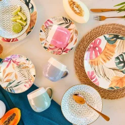 Tognana Madison Tropical Rosé Servizio Piatti In Porcellana - Set 18 Pz