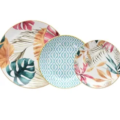 Tognana Madison Tropical Rosé Servizio Piatti In Porcellana - Set 18 Pz