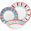 Tognana Madison Vietri Servizio Piatti In Porcellana Decorata - Set 18 Pz