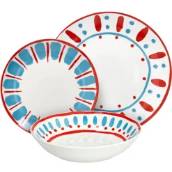 Tognana Madison Vietri Servizio Piatti In Porcellana Decorata - Set 18 Pz