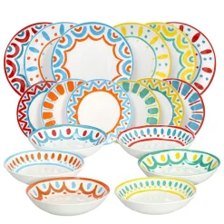 Tognana Madison Vietri Servizio Piatti In Porcellana Decorata - Set 18 Pz