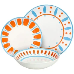 Tognana Madison Vietri Servizio Piatti In Porcellana Decorata - Set 18 Pz