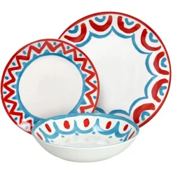 Tognana Madison Vietri Servizio Piatti In Porcellana Decorata - Set 18 Pz