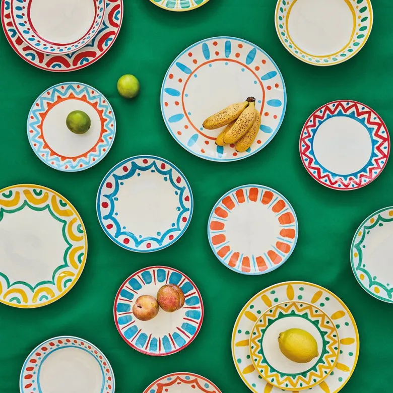 Tognana Madison Vietri Servizio Piatti In Porcellana Decorata - Set 18 Pz