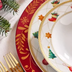Tognana Olimpia Christmas Fairy Tale Servizio Tavola Decoro Natalizio In Porcellana Set 18 Pz