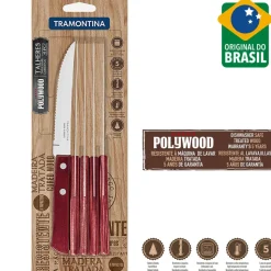 Tramontina Tradicional Coltello Bistecca In Acciaio Inox - Poliwood - Set 6 Pz