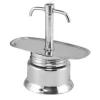 2 Tz - Piazza Caffettiera Moka Express 2 Becchi A Induzione In Acciaio Inox