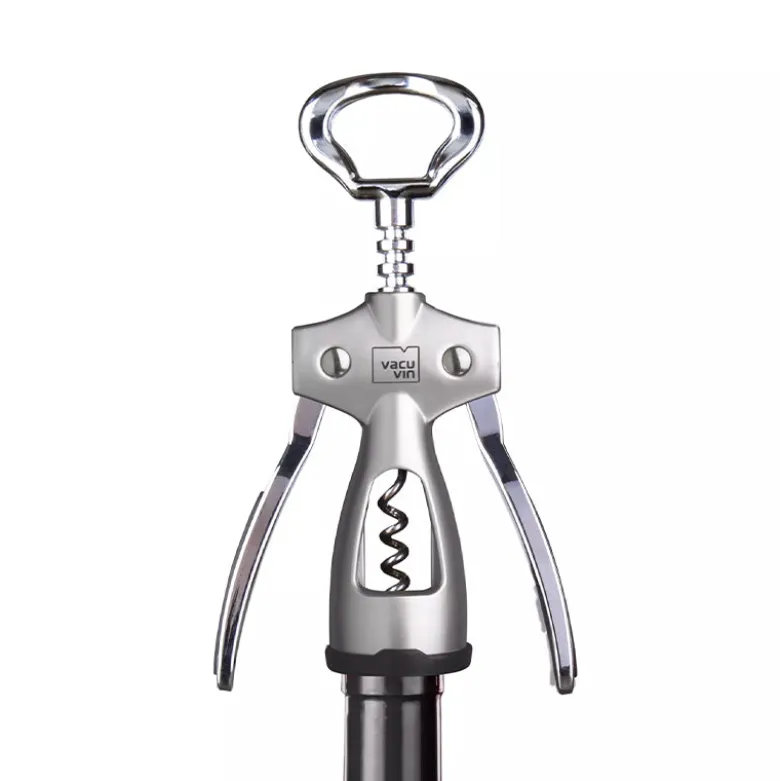Vacu Vin Bottle Opener Double Lever Winged Corkscrew In Stainless Steel