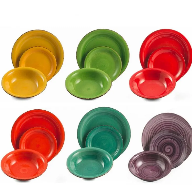 Villa D'Este Baita Servizio Piatti In Stoneware - Set 18 Pz