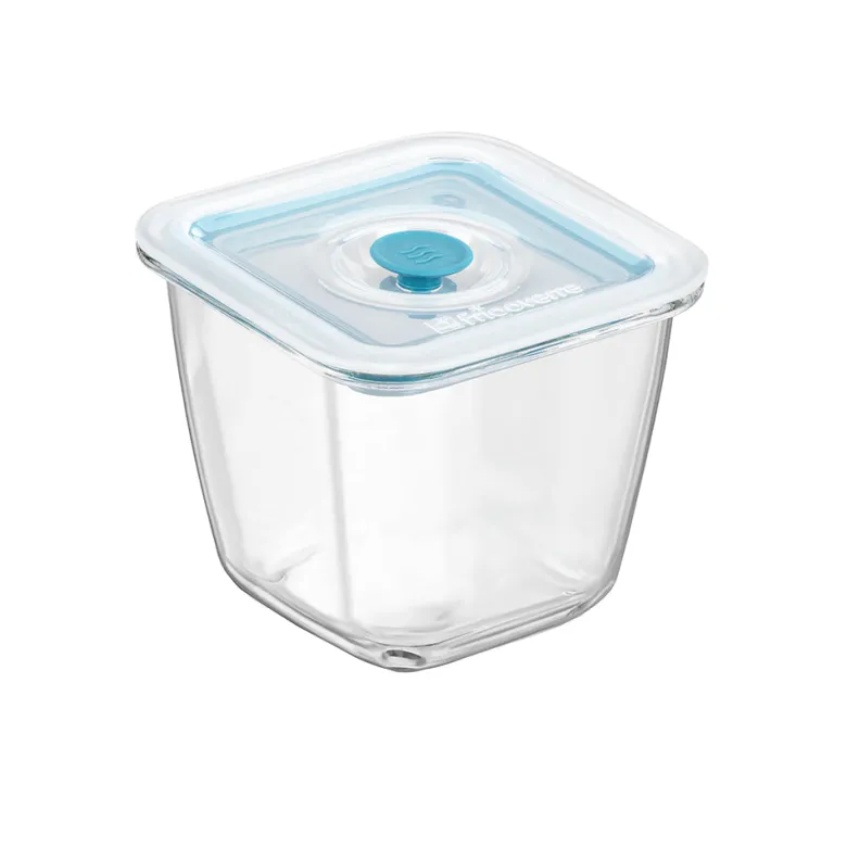 12x12 cm - Bormioli Rocco Frigoverre Smart Contenitore Per Alimenti Quadrato Alto Con Valvola Salva Freschezza In Vetro