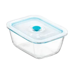 18x14 cm - Bormioli Rocco Frigoverre Smart Contenitore Per Alimenti Rettangolare Con Valvola Salva Freschezza In Vetro