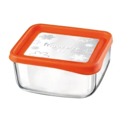 19x19 cm - Bormioli Rocco Frigoverre Fun Contenitore Per Alimenti Quadrato In Vetro