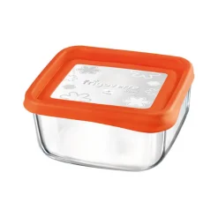 15x15 cm - Bormioli Rocco Frigoverre Fun Contenitore Per Alimenti Quadrato In Vetro