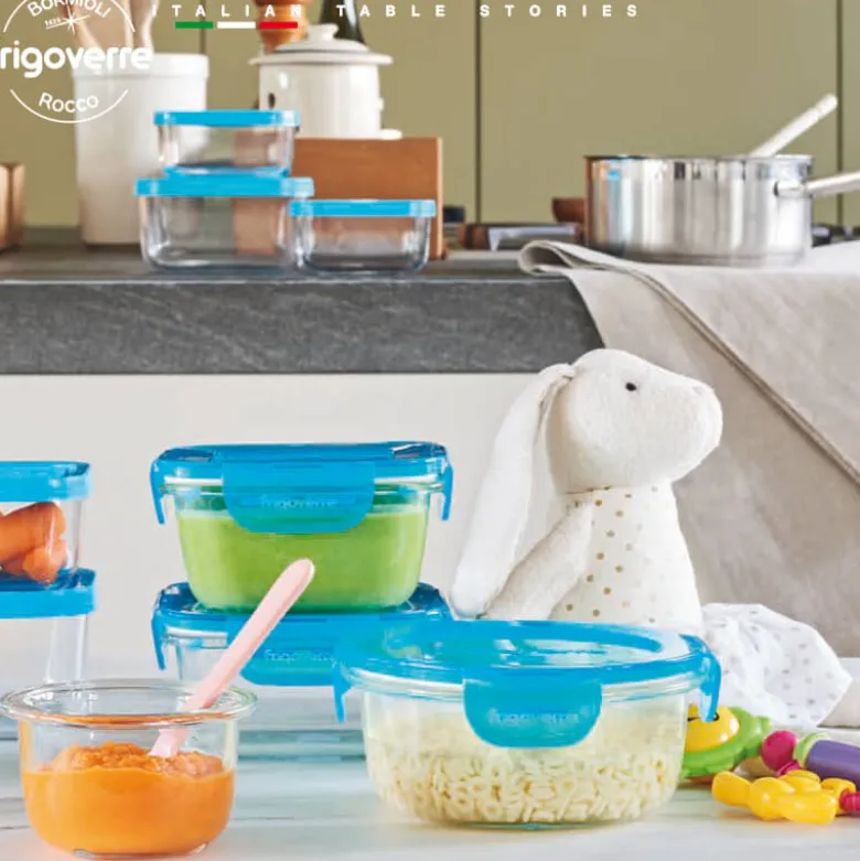 10x10 cm - Bormioli Rocco Frigoverre Classic Contenitore Per Alimenti Quadrato - Set 3 Pz
