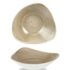 23.5x23.5 cm - Churchill Stonecast Piatto Fondo Triangolare In Porcellana Vetrificata