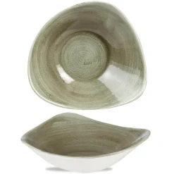 23.5x23.5 cm - Churchill Stonecast Piatto Fondo Triangolare In Porcellana Vetrificata