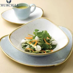 15.3x15.3 cm - Churchill Stonecast Piatto Fondo Triangolare In Porcellana Vetrificata