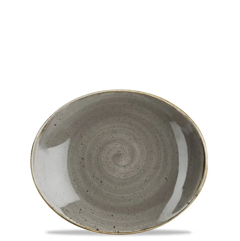 19.2x16.4 cm - Churchill Stonecast Piatto Vassoio Ovale In Porcellana Vetrificata