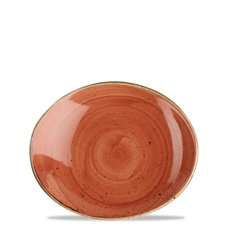 19.2x16.4 cm - Churchill Stonecast Piatto Vassoio Ovale In Porcellana Vetrificata