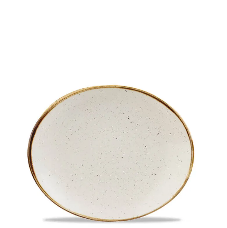 19.2x16.4 cm - Churchill Stonecast Piatto Vassoio Ovale In Porcellana Vetrificata