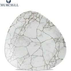 26.5x26.5 cm - Churchill Studio Prints Kintsugi Piatto Piano Triangolare In Porcellana Vetrificata