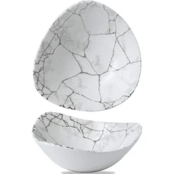 18.5x18.5 cm - Churchill Studio Prints Kintsugi Coppetta Triangolare In Porcellana Vetrificata