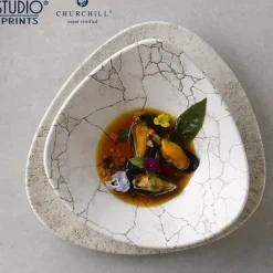 18.5x18.5 cm - Churchill Studio Prints Kintsugi Coppetta Triangolare In Porcellana Vetrificata