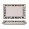 25x15 cm - Dedalo PIatto Vassoio Rettangolare In Porcellana - Set 6 Pz