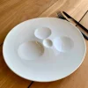 26x26.5 cm - Essentia Magnesium Moon Piatto Presentazione Irregolare In Porcellana - Set 2 Pz
