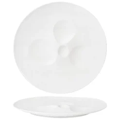26x26.5 cm - Essentia Magnesium Moon Piatto Presentazione Irregolare In Porcellana - Set 2 Pz