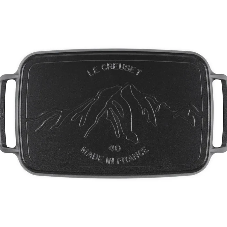 40x26 cm - Le Creuset BBQ Outdoor Piastra Rettangolare Liscia In Ghisa