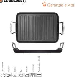 35x25 cm - Le Creuset Les Forgées Bistecchiera Rettangolare In Alluminio Antiaderente