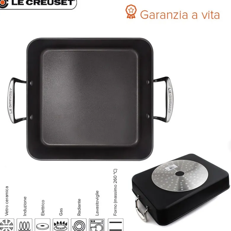 26x26 cm - Le Creuset Les Forgées Teglia Quadrata In Alluminio Antiaderente