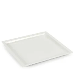 26.5x26.5 cm - Lioness Justwhite Piatto Piano In Porcellana - Set 4 Pz