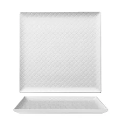 30.5x30.5 cm - Marrakesh Piatto Piano Quadrato Decorato In Porcellana Set 6 Pz