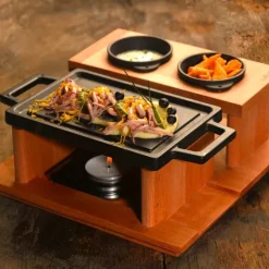 22x15 cm - Paderno Barbecue da Tavola Rettangolare In Ghisa Smaltata