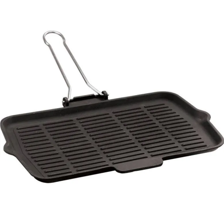21x36 cm - Paderno Bistecchiera Grill Rettangolare In Ghisa Smaltata Con Manico