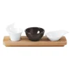 28x8 cm - Paderno Happy Hour Vassoio Porta Snack Con Inserti In Legno