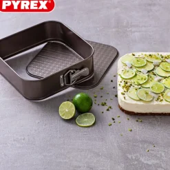 24x24 cm - Pyrex Asimetria Tortiera Apribile Quadrata Antiaderente