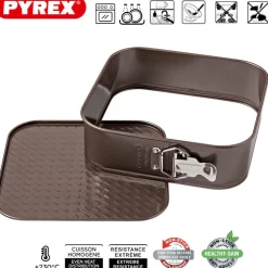 24x24 cm - Pyrex Asimetria Tortiera Apribile Quadrata Antiaderente