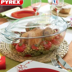 39x23 cm - Pyrex Classic Easy Grip Casseruola Ovale In Vetro Borosilicato Con Coperchio