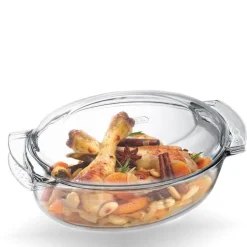 39x23 cm - Pyrex Classic Easy Grip Casseruola Ovale In Vetro Borosilicato Con Coperchio