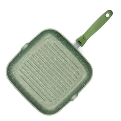 26x26 cm - Risoli Dr.Green Stone Extra Induction Bistecchiera Quadrata Antiaderente In Alluminio