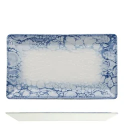 29x17.5 cm - Saturnia Bubble Piatto Vassoio Rettangolare In Porcellana - Set 10 Pz