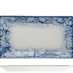 26x15 cm - Saturnia Bubble Piatto Vassoio Rettangolare In Porcellana - Set 6 Pz