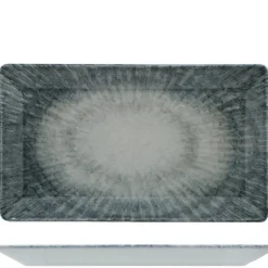 29x17.5 cm - Saturnia Space Piatto Vassoio Rettangolare In Porcellana - Set 6 Pz