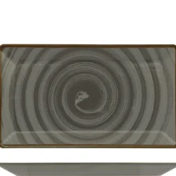 29x17.5 cm - Saturnia Vortex Piatto Vassoio Rettangolare In Porcellana - Set 6 Pz