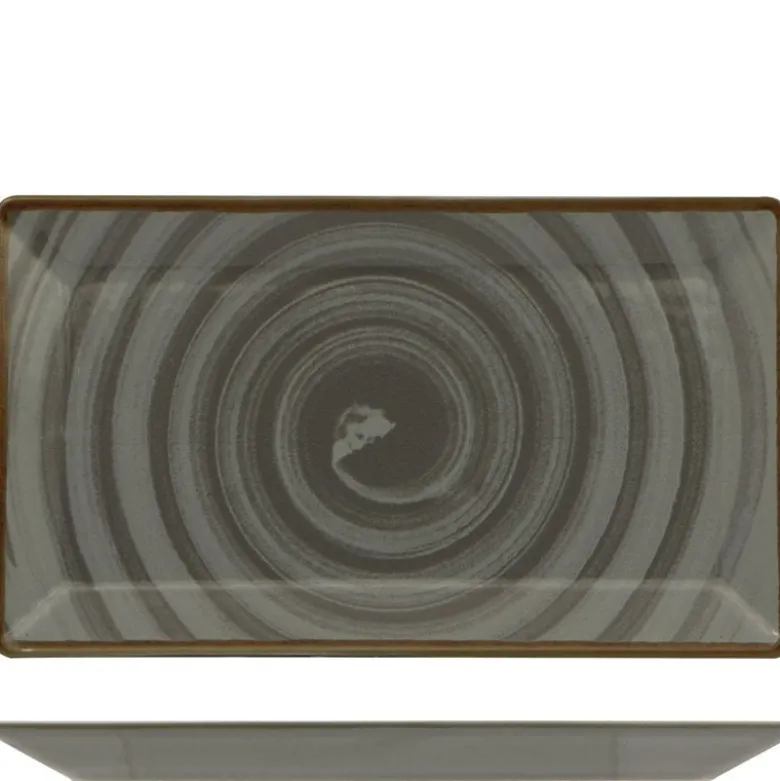 29x17.5 cm - Saturnia Vortex Piatto Vassoio Rettangolare In Porcellana - Set 6 Pz