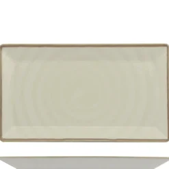 29x17.5 cm - Saturnia Vortex Piatto Vassoio Rettangolare In Porcellana - Set 6 Pz